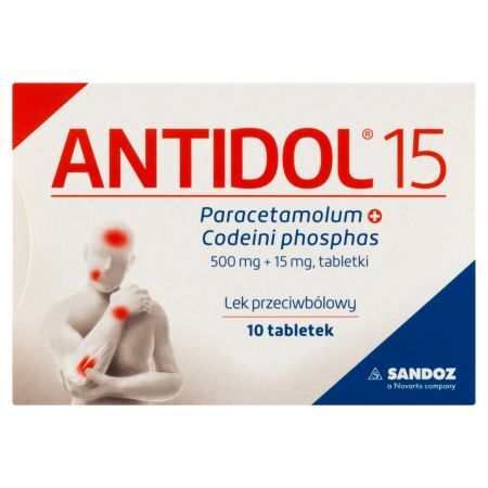 Antidol 15, 15 mg + 500 mg, tabletki, 10 szt.