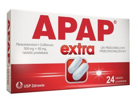 Apap Extra 500 mg + 65 mg, tabletki powlekane, 24 szt.