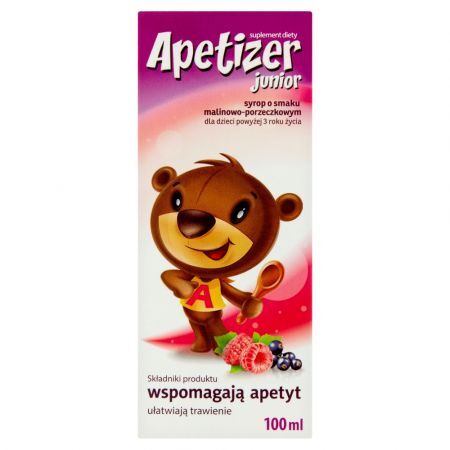 Apetizer Junior, syrop o smaku malinowo-porzeczkowym, 100 ml