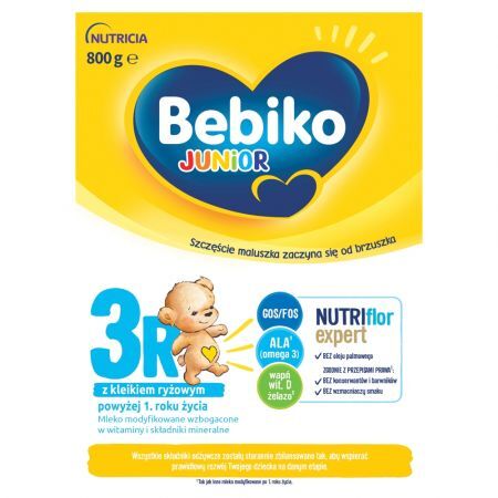 Bebiko Junior 3 R, mleko modyfikowane dla dzieci powyżej 1 r.ż., 800 g