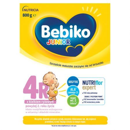 Bebiko Junior 4 R, mleko modyfikowane dla dzieci powyżej 2 r.ż., 800 g