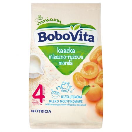 BoboVita, kaszka mleczno-ryżowa o smaku morelowym, 230 g