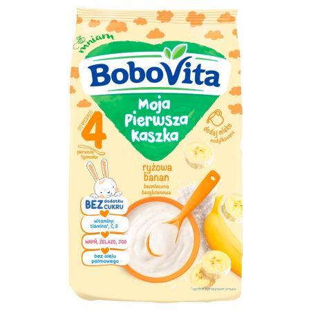 BoboVita, kaszka, ryżowa,banan,bez cukru, 180 g