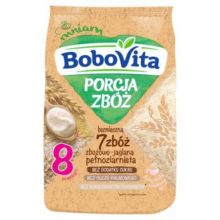 BoboVita Porcja Zbóż, bezmleczna - 7 zbóż, zbożowo-jaglana, 170 g