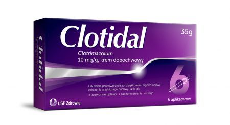 Clotidal 10 mg/g, krem dopochwowy, 35 g + 6 aplikatorów
