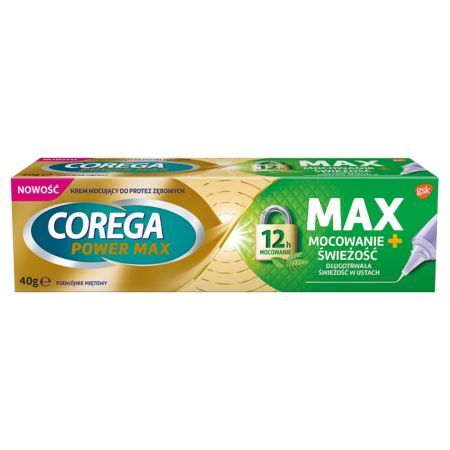 Corega Power Max Mocow+Świeżość mięt 40g