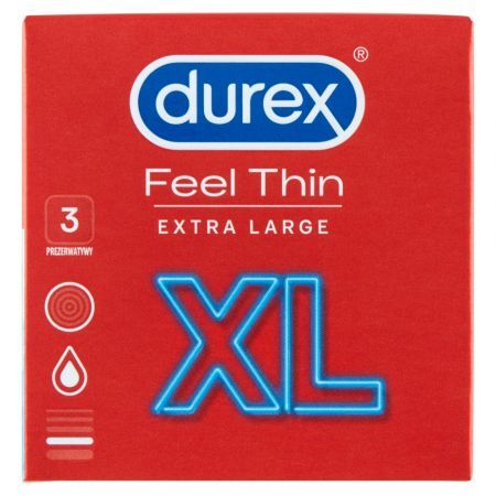 Durex Feel Thin XL, prezerwatywy, 3 szt.