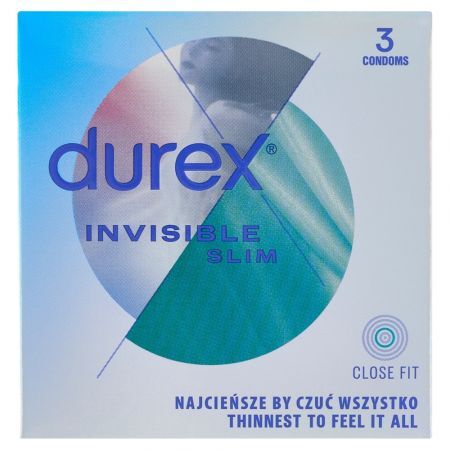 Durex Invisible, prezerwatywy, 3 szt.