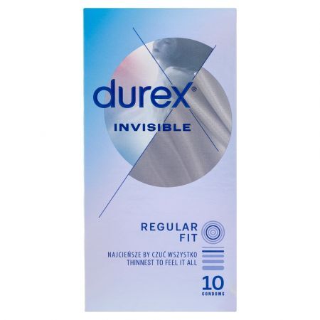 Durex Invisible, prezerwatywy dla większej bliskości, 10 szt.