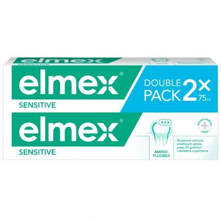 Elmex, pasta do zębów, Sensitive z aminofluorkiem, 2 x 75 ml
