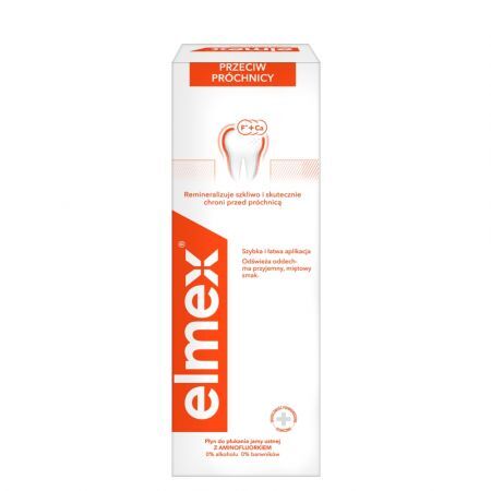 Elmex, płyn do płukania jamy ustnej, przeciw próchnicy, 400 ml