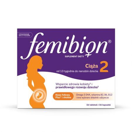 Femibion 2 Ciąża, tabletki powlekane + kapsułki miękkie, 56 szt.