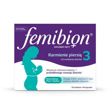 Femibion 3 Karmienie piersią, tabletki powlekane + kapsułki miękkie, 56 szt.