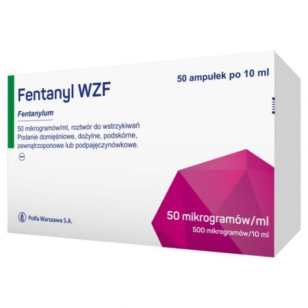 Fentanyl WZF 50 mcg/ ml, roztwór do wstrzykiwań, 50 ampułek