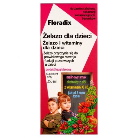 Floradix Żelazo dla dzieci, płyn, 250 ml