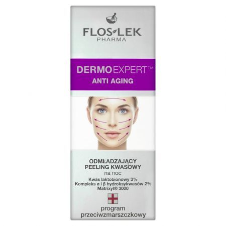 Flos-Lek DermoExpert AntiAging, peeling kwasowy odmładzający, 30 ml
