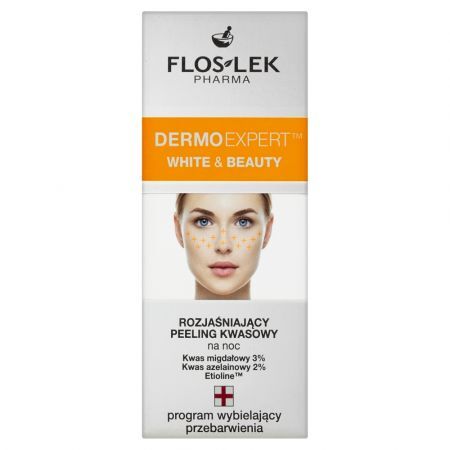 Flos-Lek DermoExpert White&Beauty, peeling kwasowy rozjaśniający, 30 ml