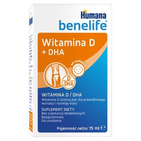 Humana benelife D3+DHA, płyn, 15ml