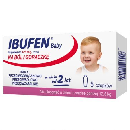 Ibufen Baby 125 mg, czopki doodbytnicze, 5 szt.