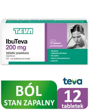 IbuTeva 200 mg, tabletki powlekane, 12 szt.