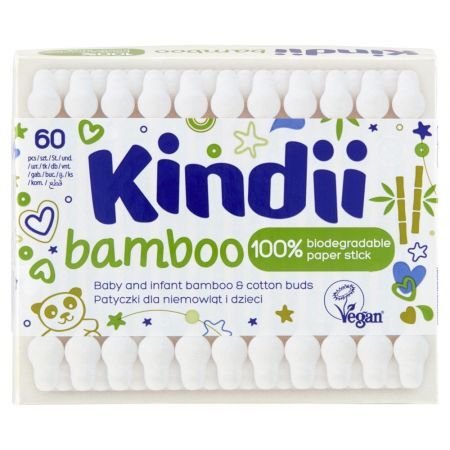 Kindii Bamboo Patyczki dla niemowląt i dzieci 60 szt.