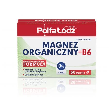 Magnez organiczny +B6 Polfa Łódź, tabletki, 50 szt.