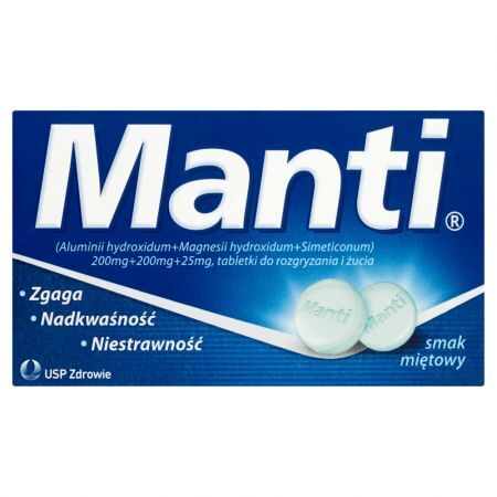 Manti, tabletki do rozgryzania i żucia, smak miętowy, 8 szt.