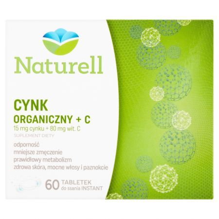Naturell Cynk organiczny + C, tabletki do ssania, 60 szt.