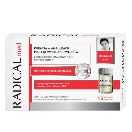 Radical Med, kuracja przeciw wypadaniu włosów dla mężczyzn, 15 ampułek
